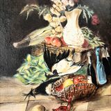 Oil painting on canvas still life signed