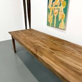 XXL solid walnut table with tapered legs
