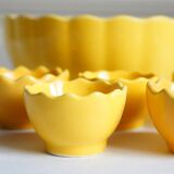 Set de saladier & 6 coquetiers jaune d 'or Afibel