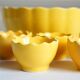 Set de saladier & 6 coquetiers jaune d 'or Afibel