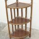 Étagère d'angle bambou et rotin vintage 1970