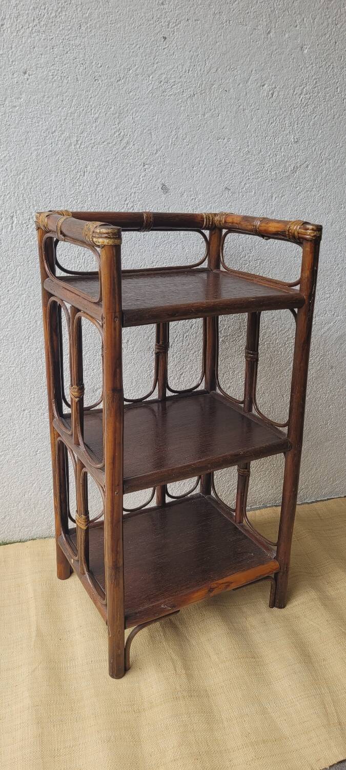 70's rattan shelf