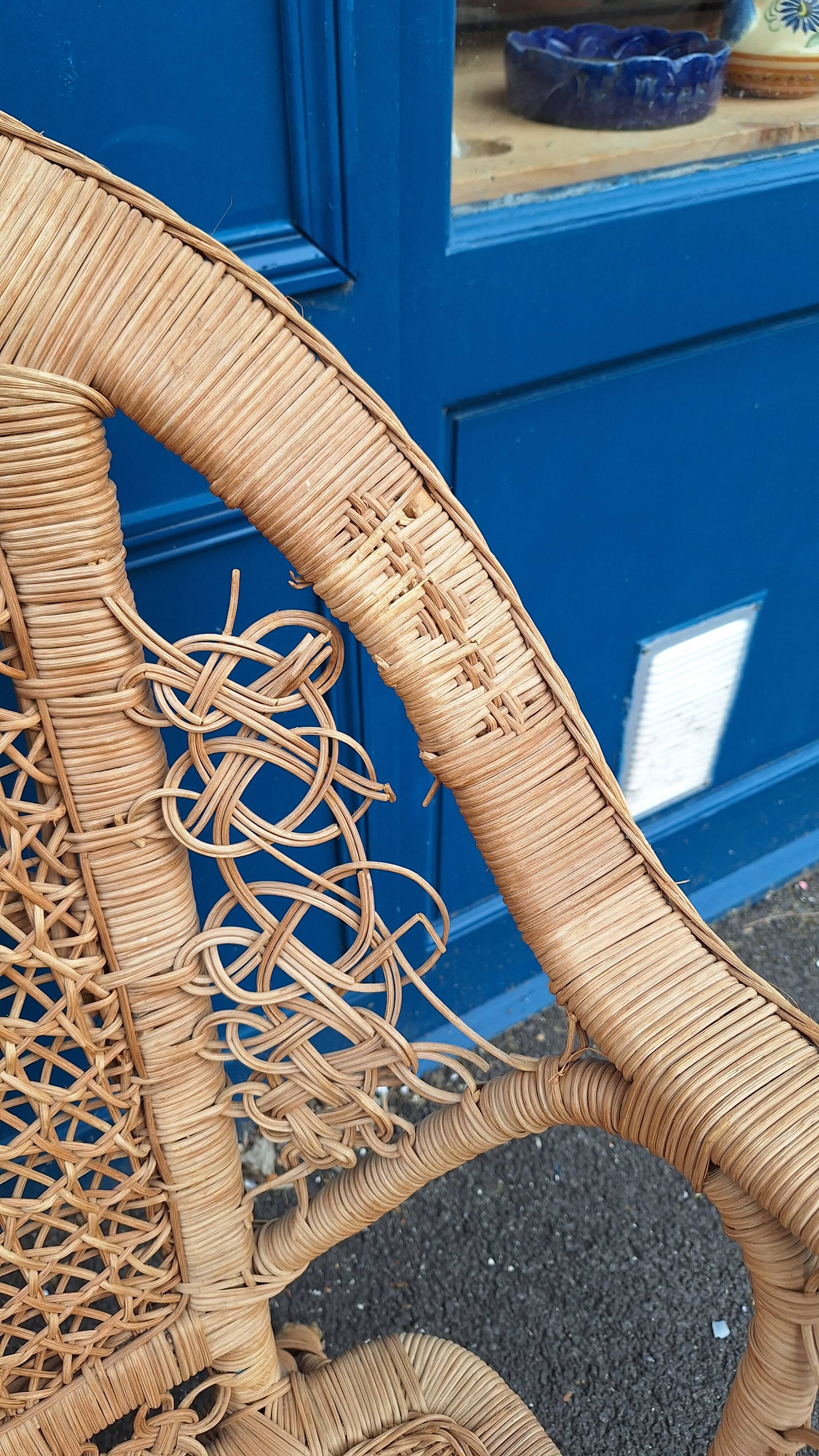 Peacock rattan bench