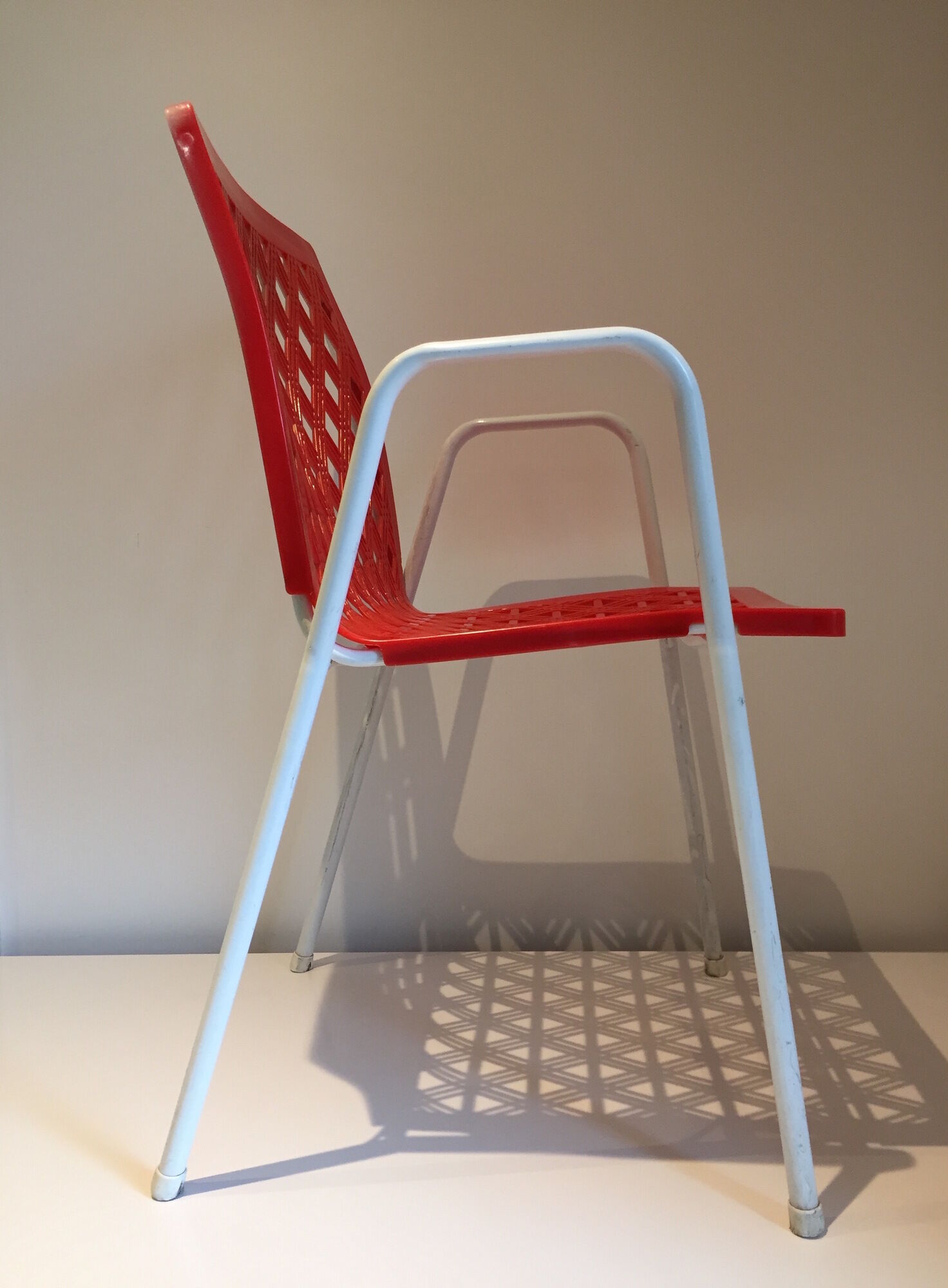 Emu rio style chair, metal, rilsan and pvc, Grosfillex, 1960s /1970