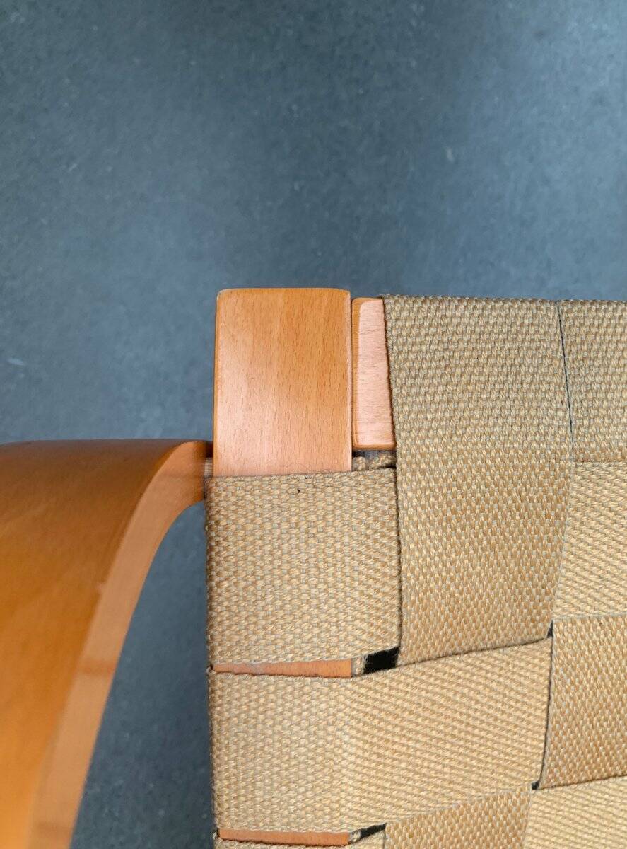 Vintage Scandinavian wooden armchair set