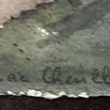 Watercolor painting by G. GIRARDOT (1856-1914) Lake Chevillon dated 1903