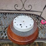 Round molded glass ceiling light