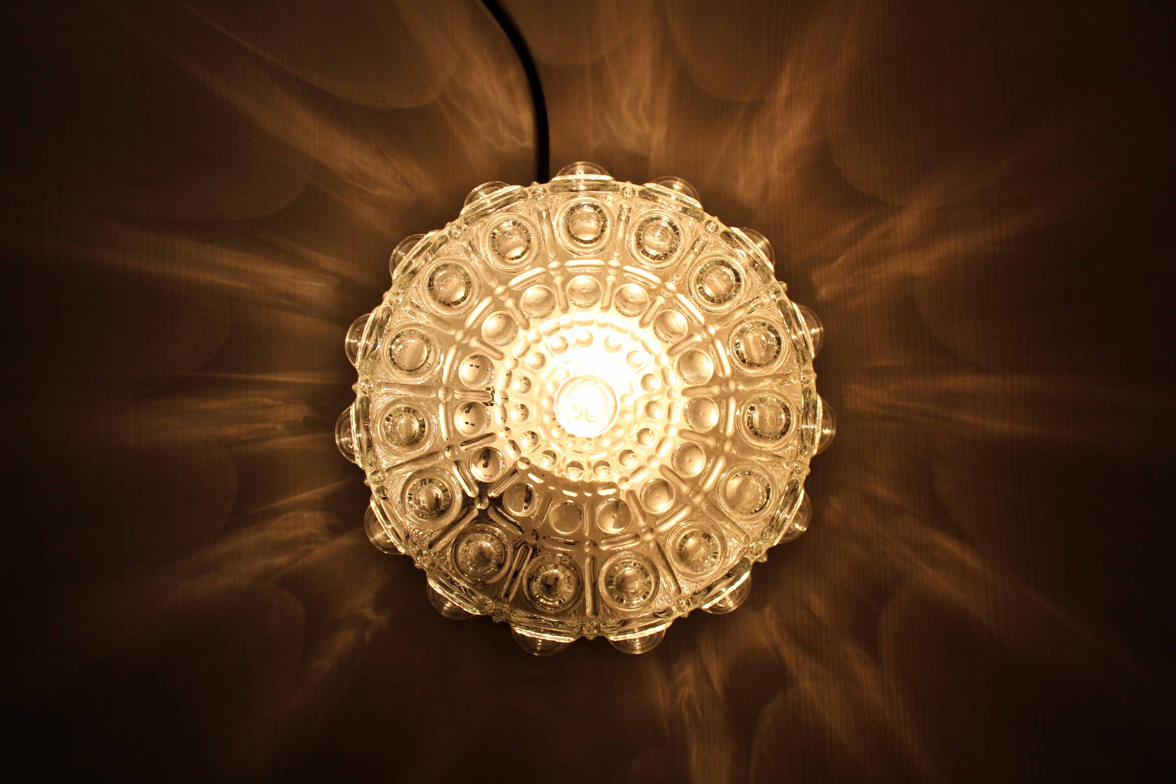 Bubble glass ceiling or wall light 1960