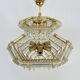 Vintage crystal and brass chandelier by Bakalowits & Söhne 8 lights, 1980s