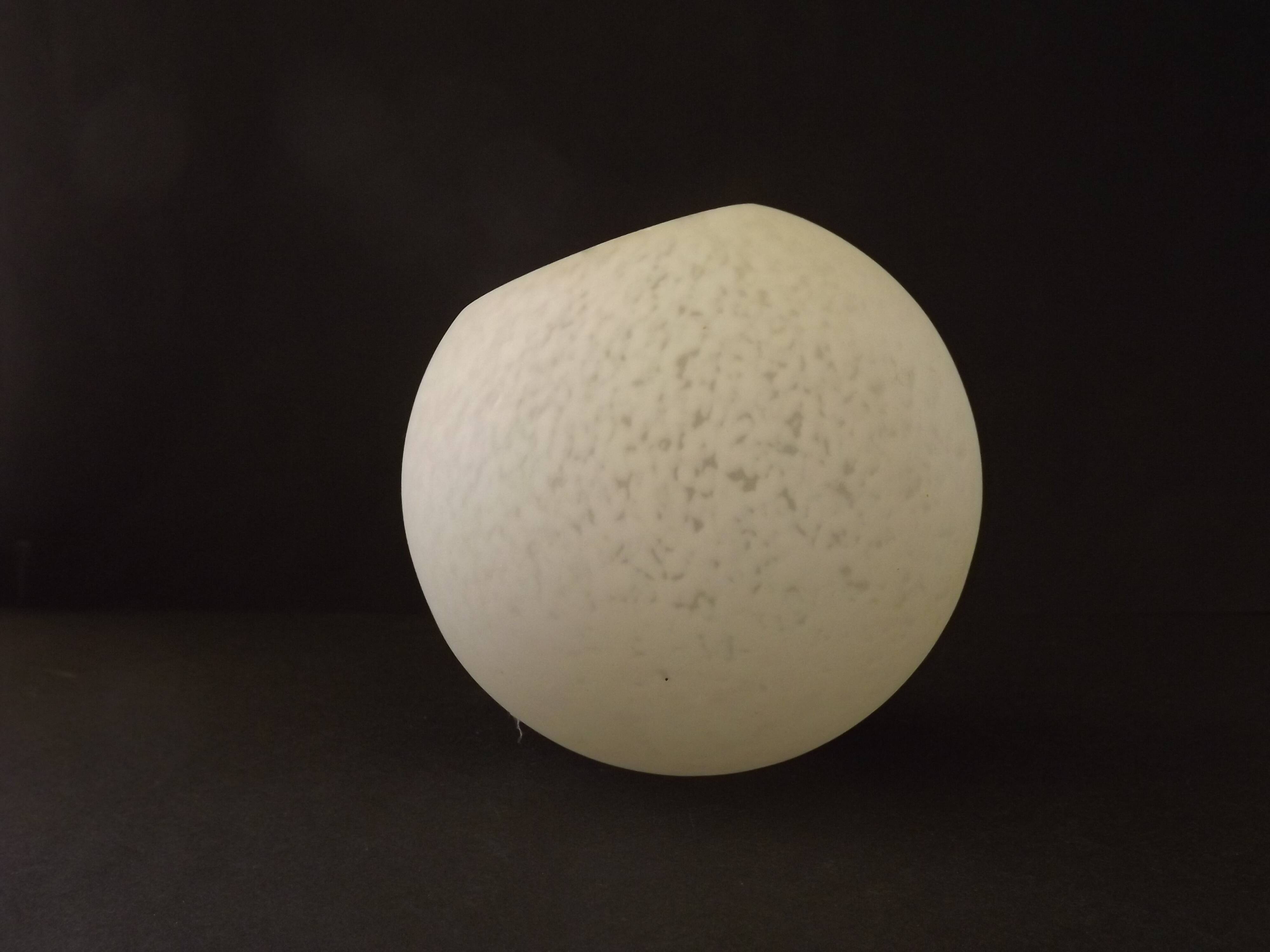 French vintage white Clichy glass ball-shaped replacement shade for lamps.