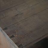 Primitive French shelf from the early 20th century in patinated oak, Wabi Sabi, 1920s.