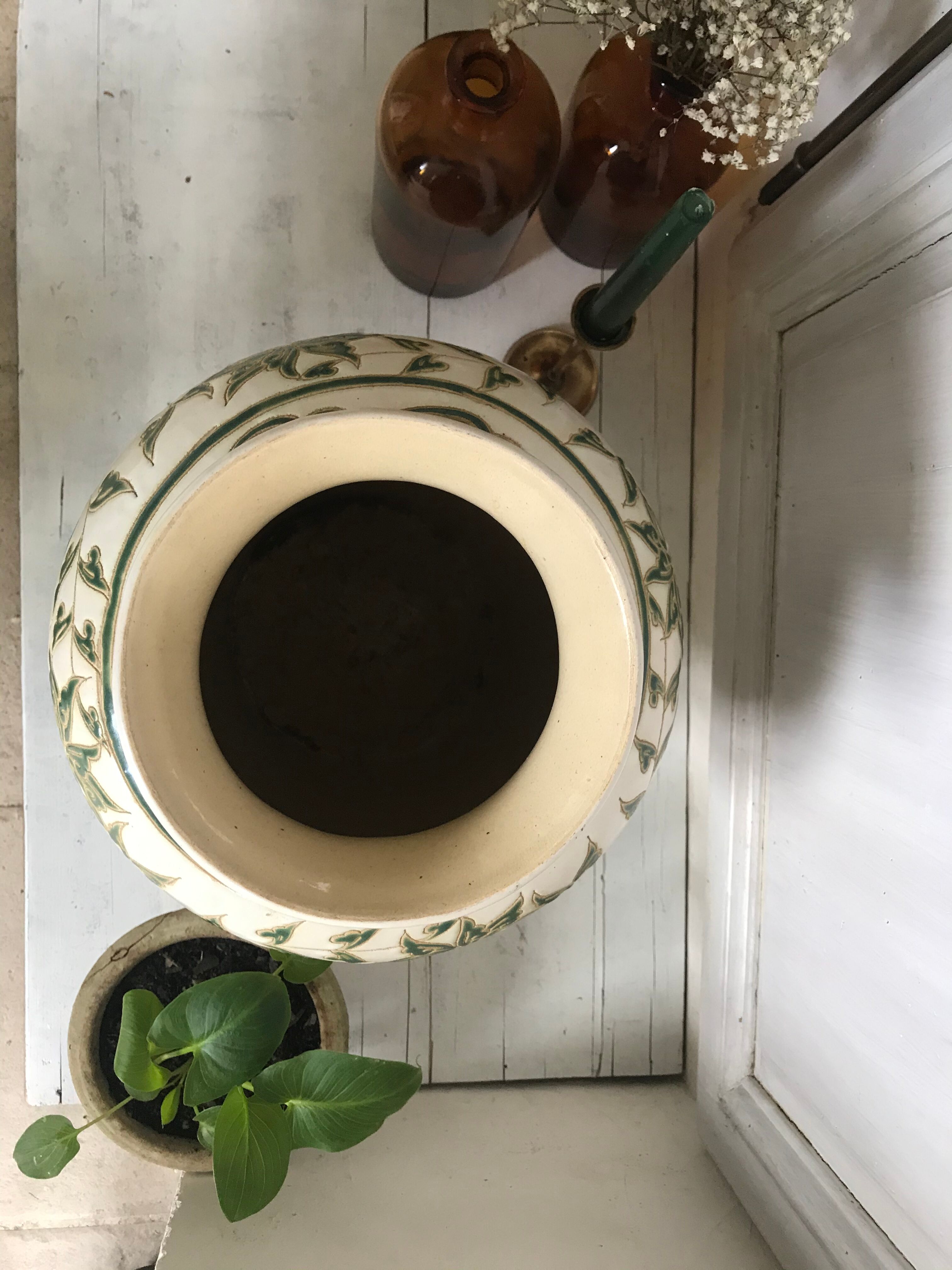 44cm enamelled ceramic vase