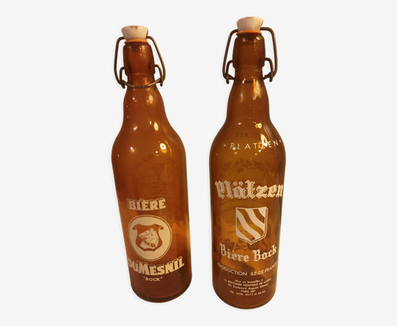 Anciennes bouteilles de bière sérigraphiée
