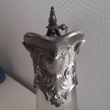 Old glass and tin ewer