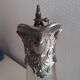 Aiguière ancienne en verre et étain