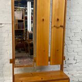 Vintage solid pine wardrobe