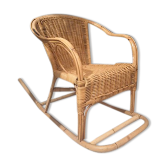 Rocking chair for children in rattan