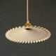 Opaline pendant light in pink and white painted glass, delivered with new cable and socket