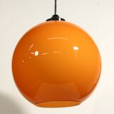 Vintage opaline orange pendant lamp Space Age