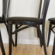 Set of 4 Vintage Black Wooden Dining Chairs: STOL Kamnik, 70s, Yugoslavia