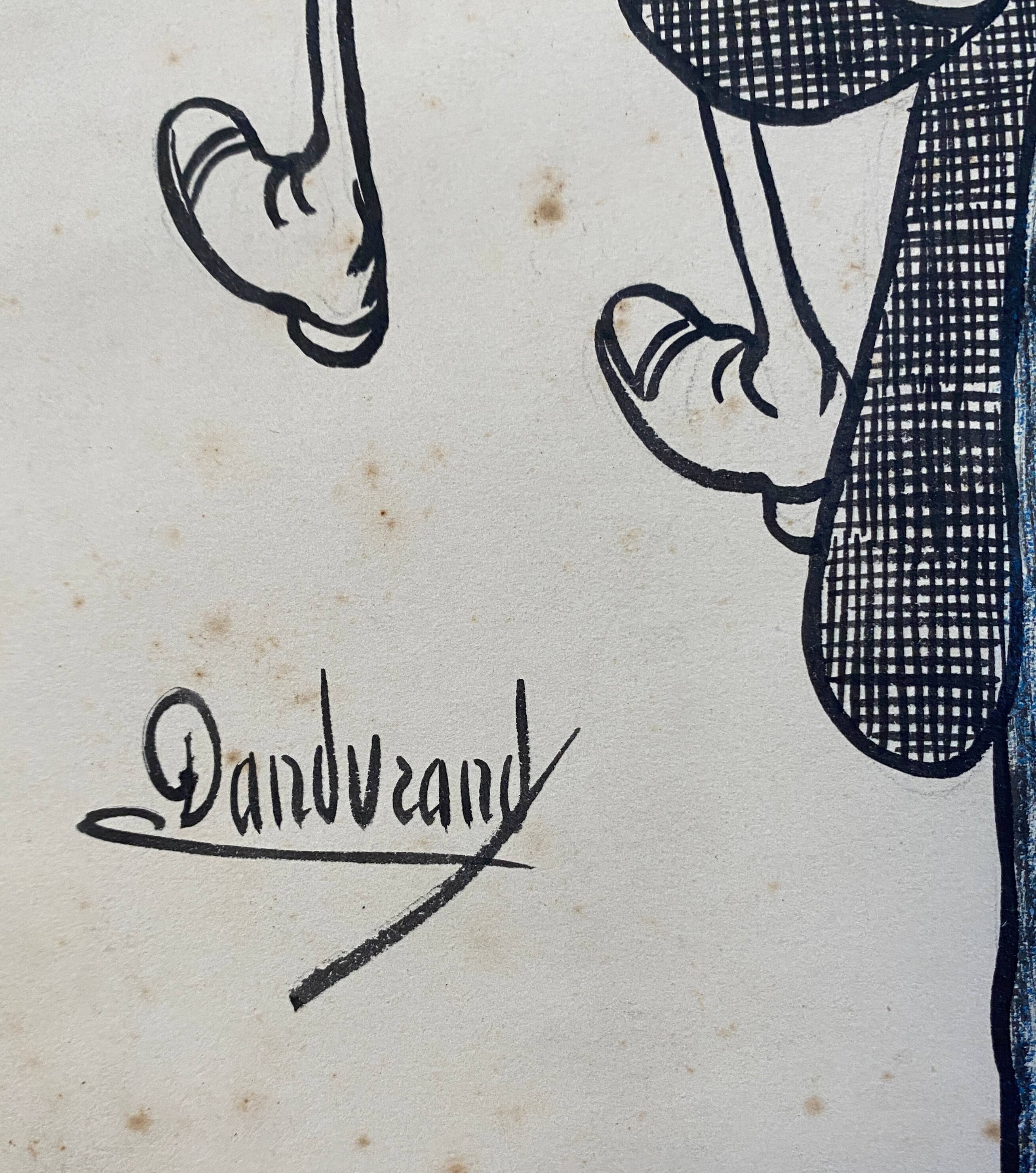 Pair of old cartoons Presse signed Dandurand and Berly