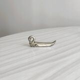 set of 6 silver metal swan-shaped knife holders