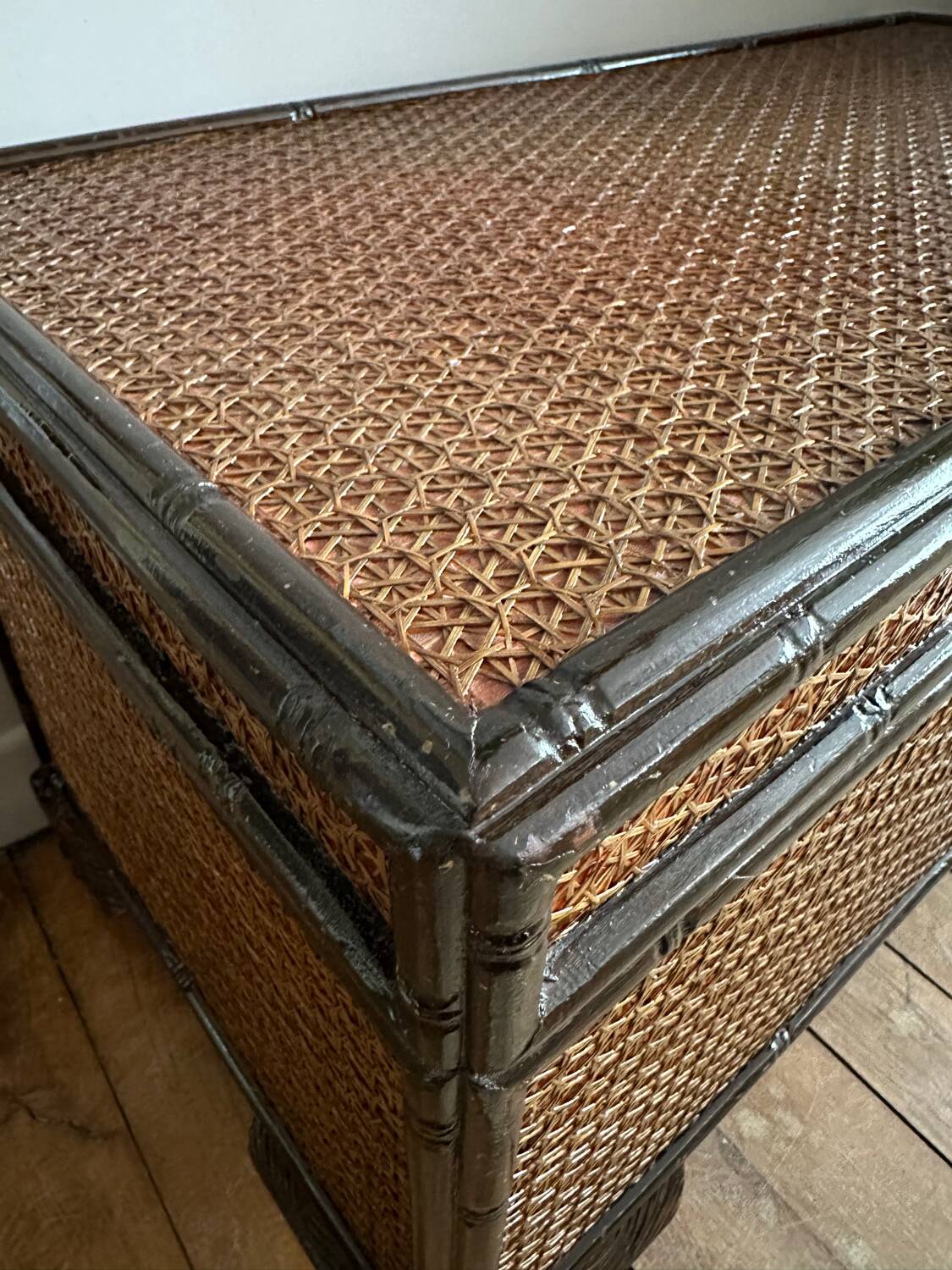 Wooden and cane trunk