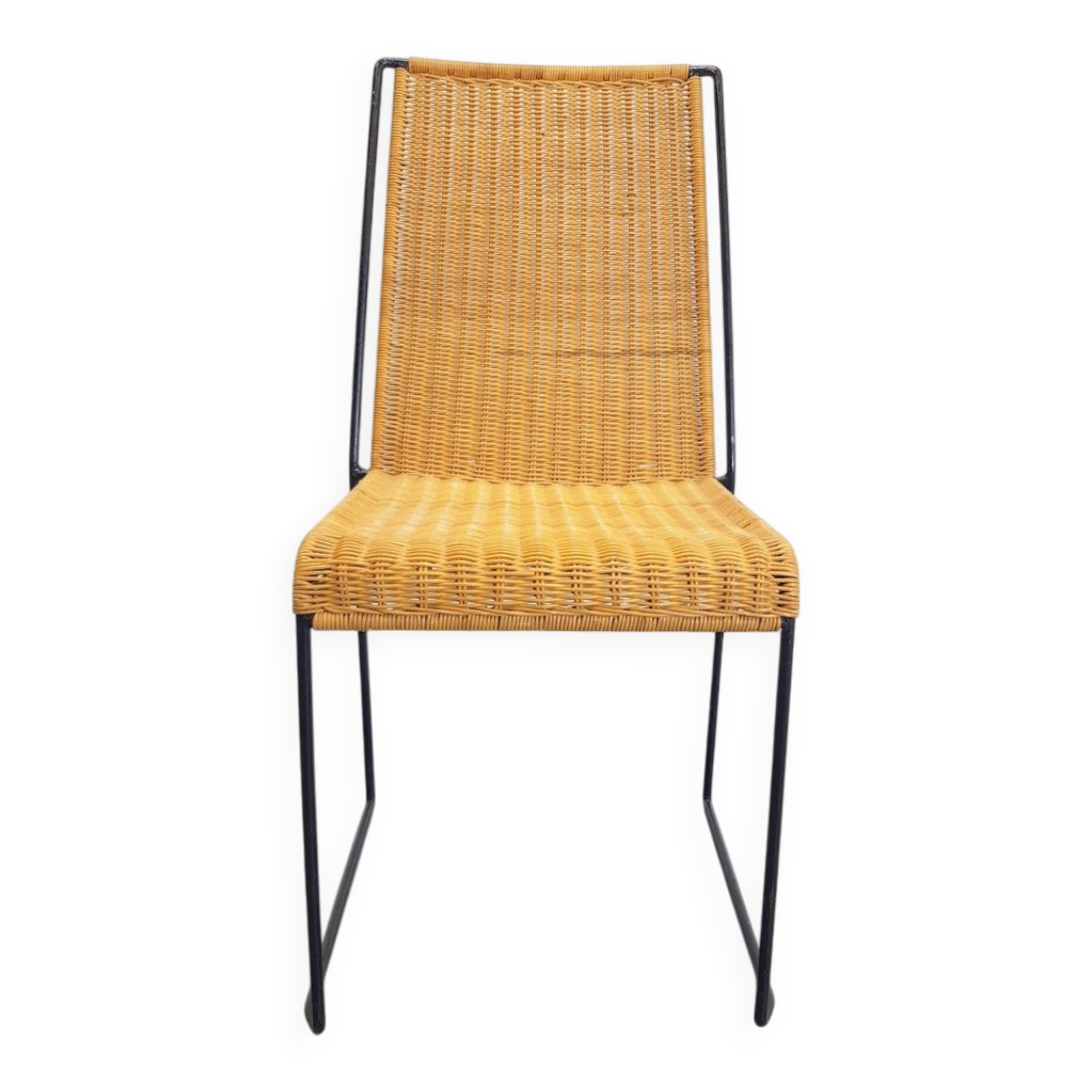Mid-Century Modern Wicker Wire Chair by Raoul Guys, 1960s