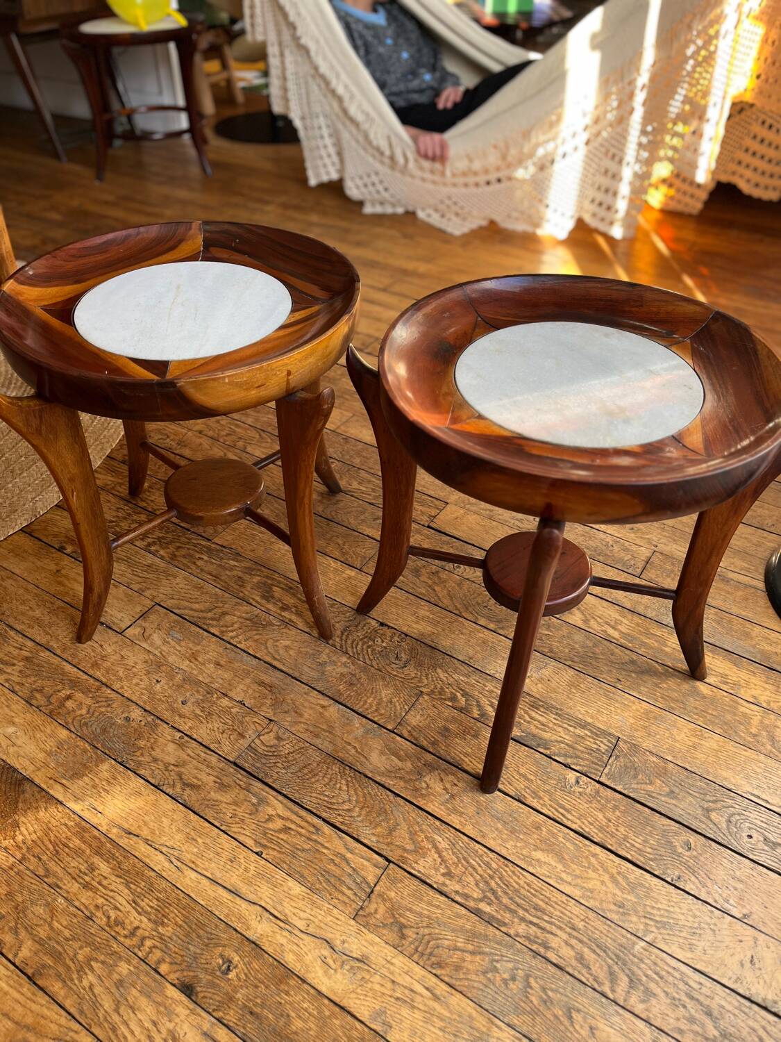G. Scapinelli. Pair of Maracana side tables.