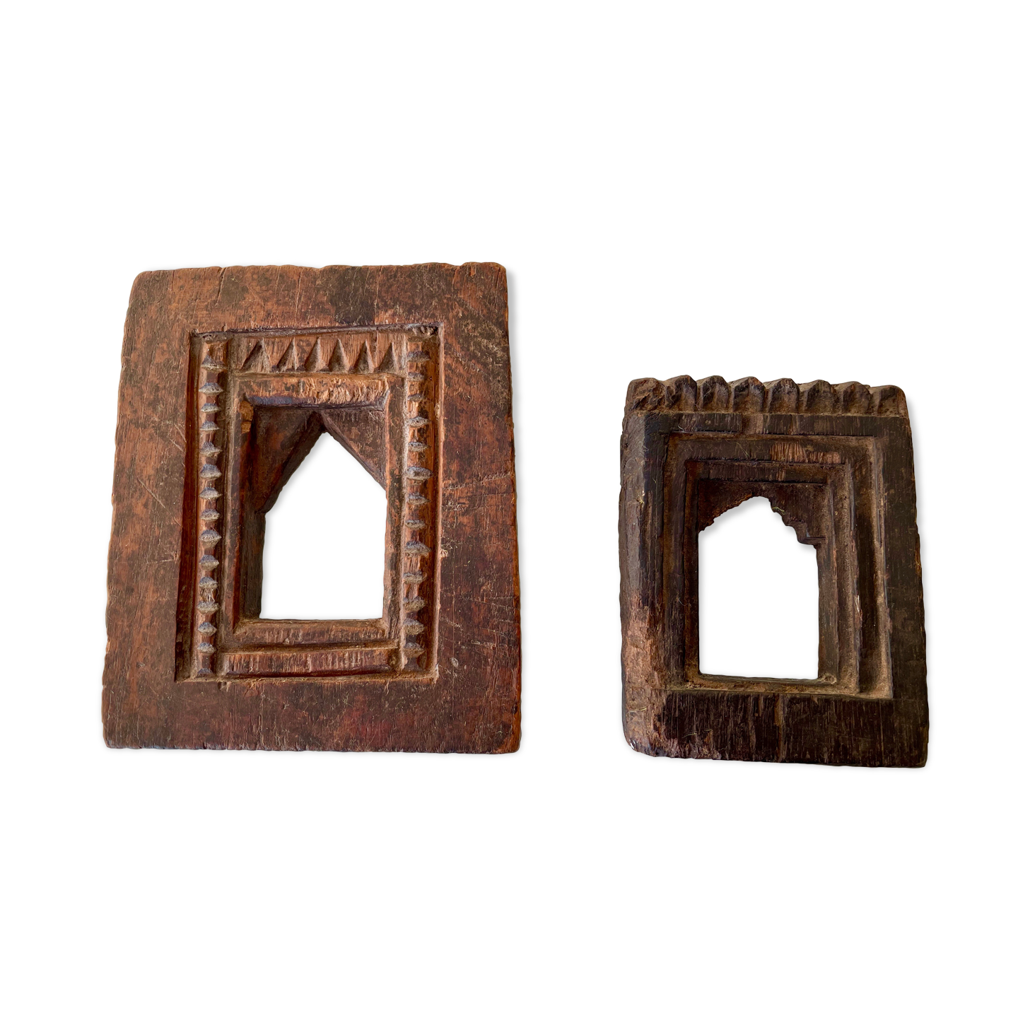 Two small old Indian frames carved wood