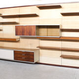 Modular wall system with rosewood panels Georges Frydman 70 years efa editor
