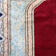 Antique Kerman Kork wool rug, open field medallion, crimson & navy, c. 1930s — 237 × 302 cm — 1C1280