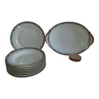Raynaud et cie service of 7 plates and 2 dishes