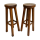 Pair of high solid wood bar stools
