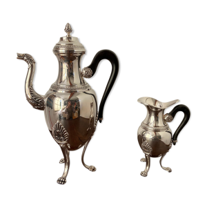 Cafetière et son crémier empire