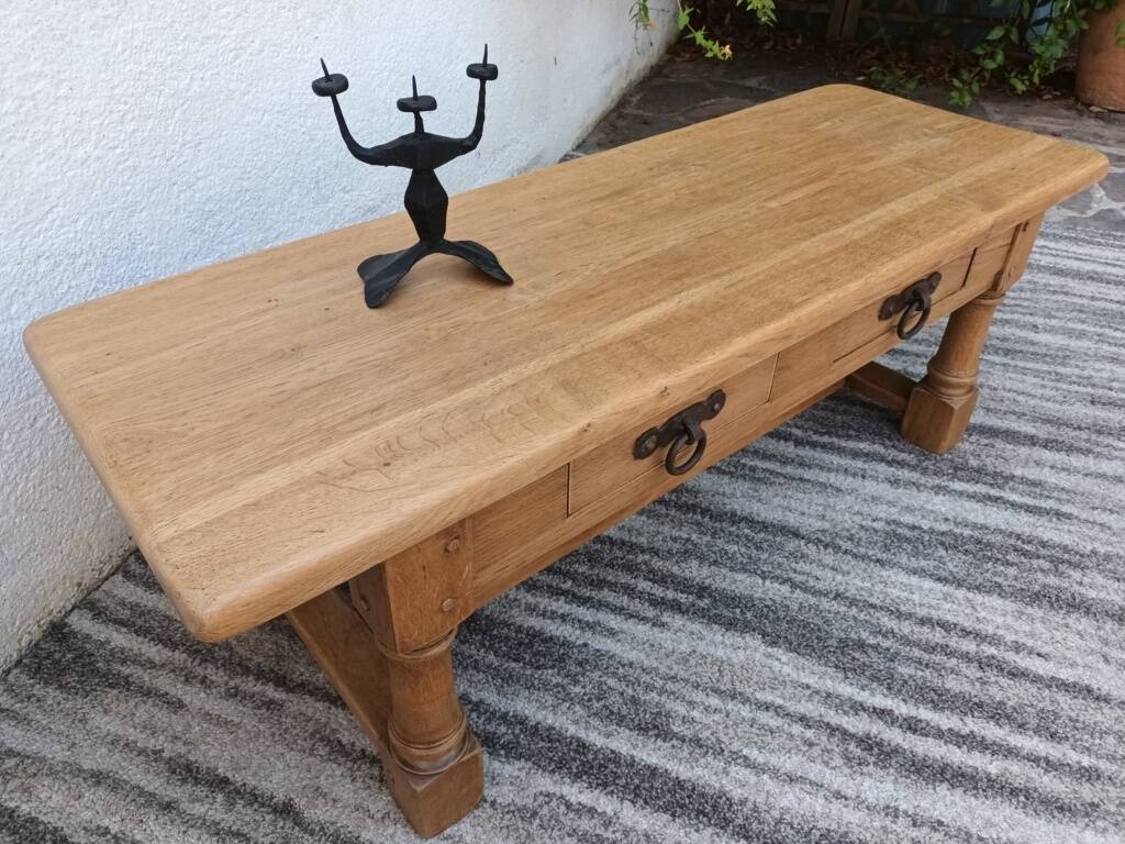 Solid oak farmhouse coffee table