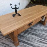Solid oak farmhouse coffee table