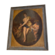 Huile sur toile femme et enfant