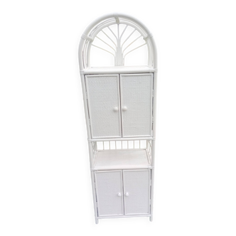 White rattan shelf