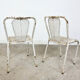 Set of three vintage industrial metal bistro chairs by Rene malaval