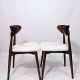 Scandinavian dining chairs set of 6 pearl bouclé