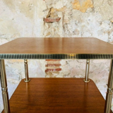 Three-shelf side table in teak and brass 60/70s