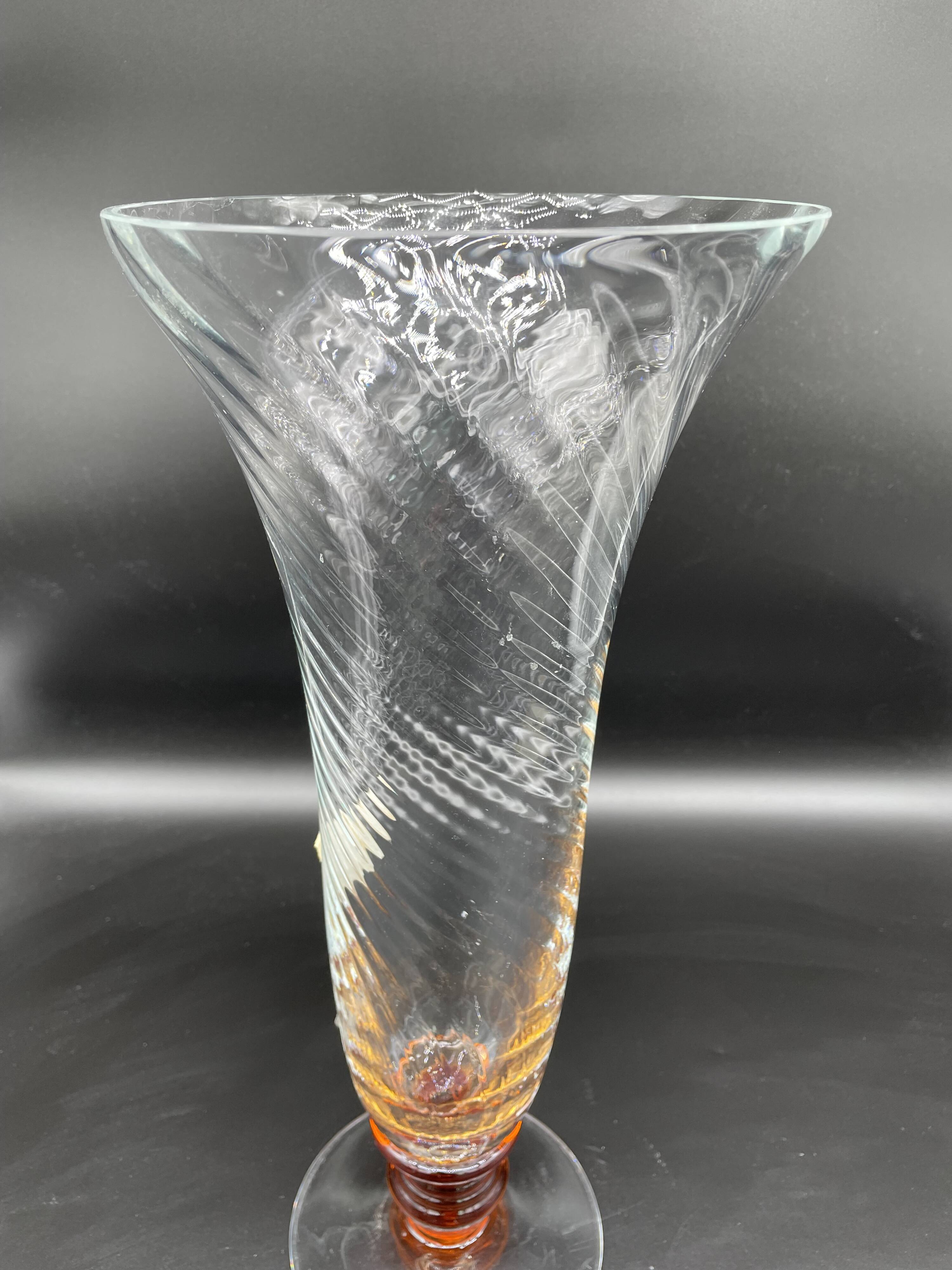 Vintage, grand, vase, cristal, cristallerie hartzviller, haut de gamme, français, chic, luxe, france