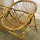 Mid-century French Riviera rattan lounge chairs – pair – 1960s organic design