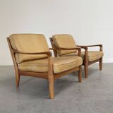 Ensemble de fauteuils en cuir des années 1960 par Knoll