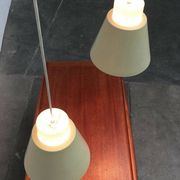 Glass and metal suspensions from the Mid-Century period, set of 2.