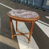 Gueridon ancien style louis xvi avec plateau marbre