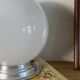 Ceiling light or wall light with white opal glass globe, 20 cm, aluminium rose.