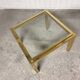 Small coffee table / Vintage brass and glass end table