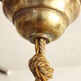 Ceiling lamp made of satin fabric and crystals, Spain, 1940